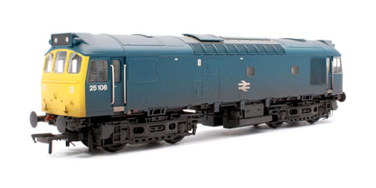 Class 25/2 25106 BR Blue Diesel Locomotive - DCC Sound & Weathered