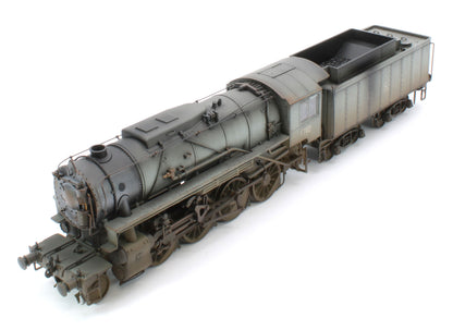 Bespoke Weathered 926003 USATC S160 2-8-0 LNER Wartime Light Grey U.S.A on Tender No.1712 Steam Locomotive - Deluxe Weathered