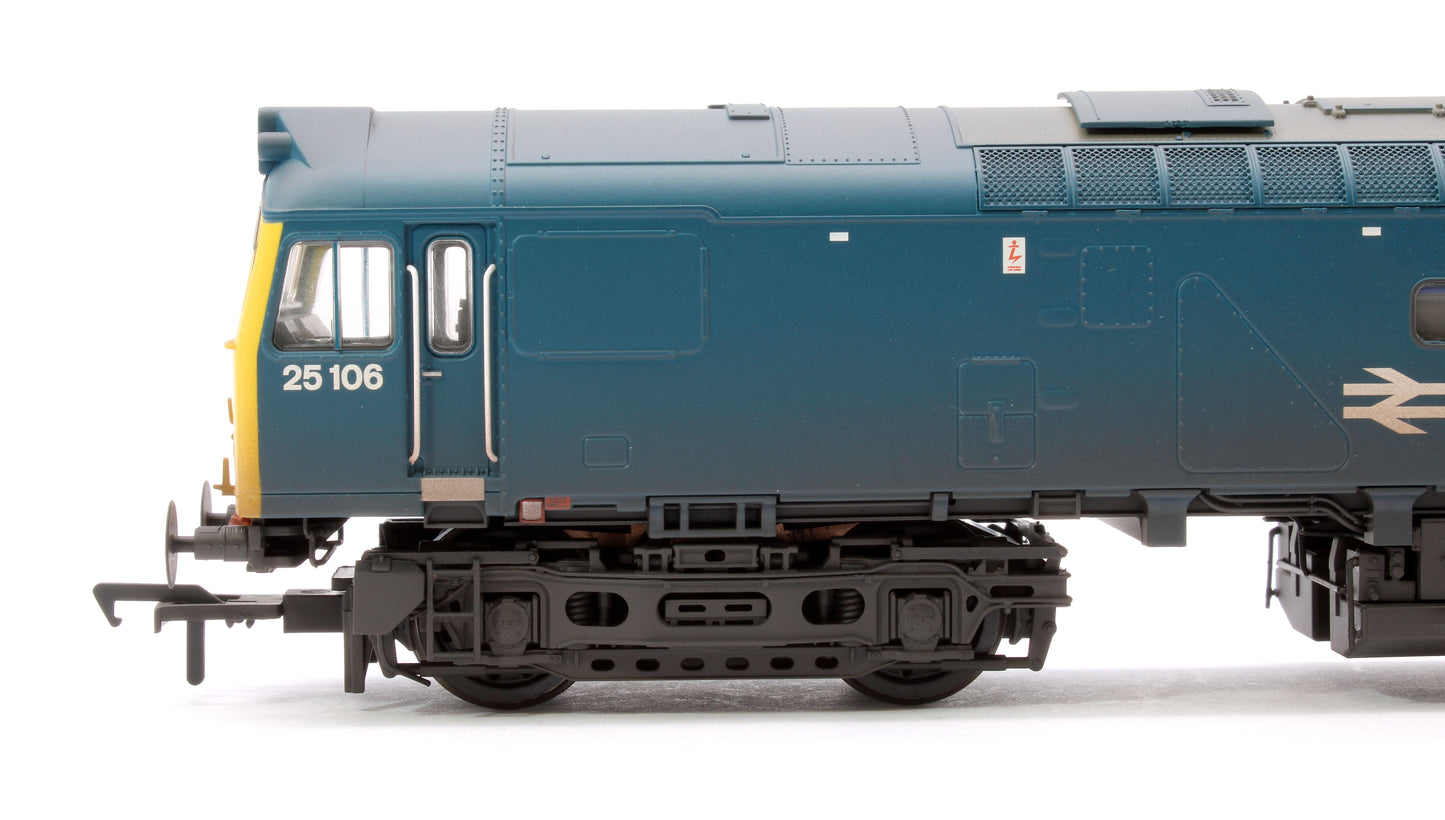 Class 25/2 25106 BR Blue Diesel Locomotive - DCC Sound Deluxe & Weathered