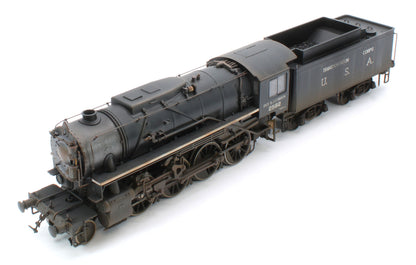 Bespoke Weathered 926013 USATC S160 2-8-0 'Pvt. H.J. O’Brien' Black with Transportation Corps U.S.A. on Tender No.2582 Steam Locomotive - Deluxe Weathered