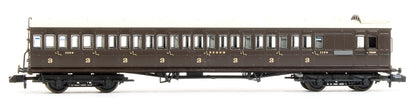 Pre-Owned Set Of 3 SE&CR 60' Birdcage Coaches Wellington Brown