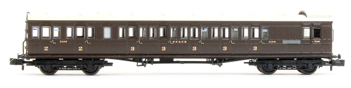 Pre-Owned Set Of 3 SE&CR 60' Birdcage Coaches Wellington Brown
