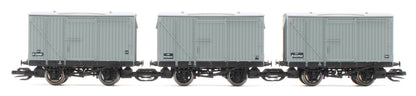 TTR61302 TT:120 Ex-LMS 9ft Wheelbase Unfitted BR Grey Vans - Pack of 6