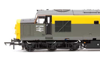 Class 37/0 37258 BR 'Dutch' Civil Engineers Grey and Yellow Diesel Locomotive - DCC Sound