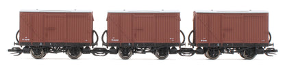 TTR61303 TT:120 Ex-LMS 9ft Wheelbase Fitted BR Bauxite Vans - Pack of 6