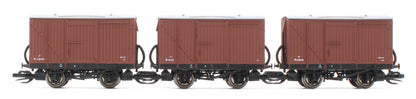TTR61303 TT:120 Ex-LMS 9ft Wheelbase Fitted BR Bauxite Vans - Pack of 6