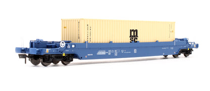 Pre-Owned B910F KQA / KTA Pocket Wagon & Container Container GERRS97758 + MSC 40' HC