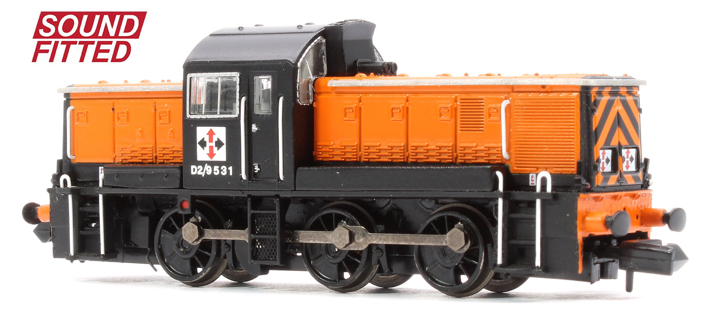 Class 14 D2/9531 NCB British Oak Orange & Black Diesel Locomotive - DCC Sound