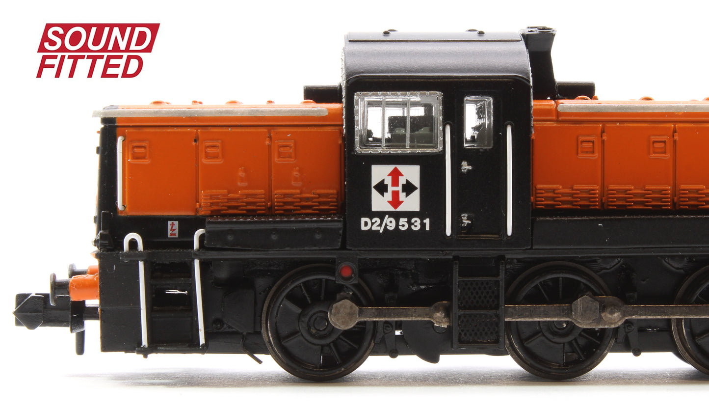 Class 14 D2/9531 NCB British Oak Orange & Black Diesel Locomotive - DCC Sound