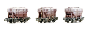Pre-Owned Set Of 3 Presflo Cement Wagons BR Bauxite (Weathered)