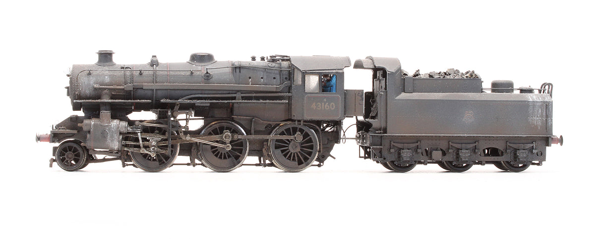 32-577 Pre-Owned Ivatt Class 4 43160 BR Lined Black Early Emblem Steam Locomotive - Custom Weathered - DCC Sound Fitted