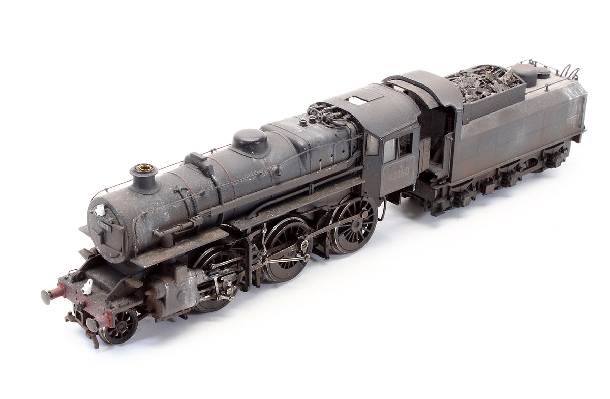 32-577 Pre-Owned Ivatt Class 4 43160 BR Lined Black Early Emblem Steam Locomotive - Custom Weathered - DCC Sound Fitted
