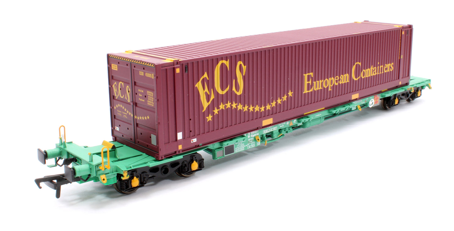 Pre-Owned Pair of Intermodal Bogie Wagon With 45ft 'ECS' Containers