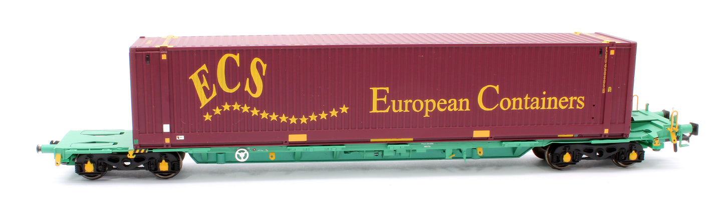 Pre-Owned Pair of Intermodal Bogie Wagon With 45ft 'ECS' Containers
