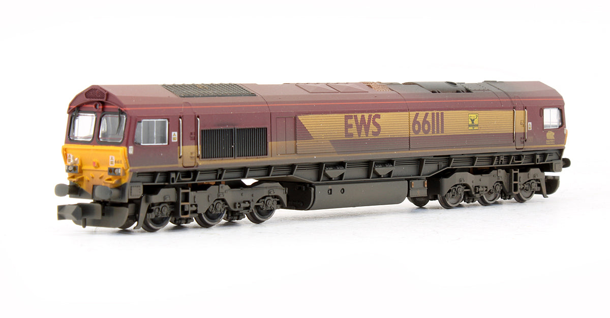 Pre-Owned ND-108B Class 66111 EWS Highland Stag Diesel Locomotive - Weathered - Limited Edition