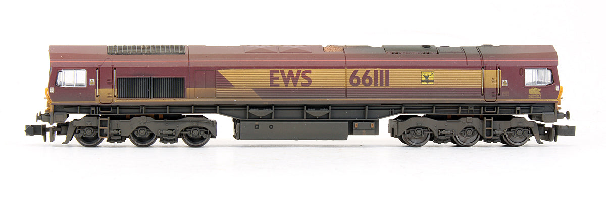 Pre-Owned ND-108B Class 66111 EWS Highland Stag Diesel Locomotive - Weathered - Limited Edition