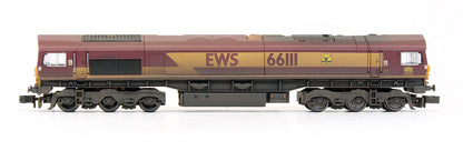 Pre-Owned ND-108B Class 66111 EWS Highland Stag Diesel Locomotive - Weathered - Limited Edition