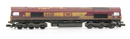 Pre-Owned ND-108B Class 66111 EWS Highland Stag Diesel Locomotive - Weathered - Limited Edition