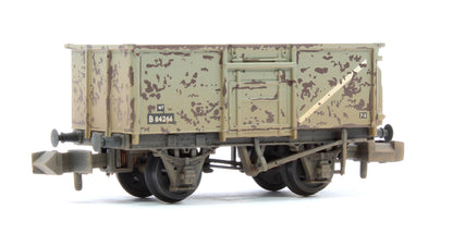 BR 16T Steel Mineral with Top Flap Doors 3-Wagon Pack BR Grey with loads - Weathered