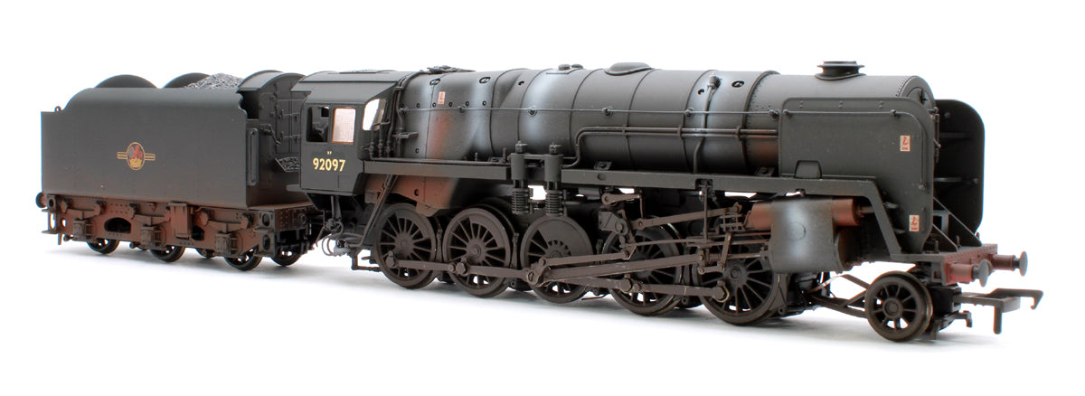 BR Standard 9F (Tyne Dock) with BR1B Tender 92097 BR Black (Late Crest) Steam Locomotive - Weathered