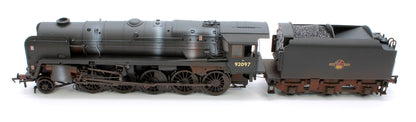 BR Standard 9F (Tyne Dock) with BR1B Tender 92097 BR Black (Late Crest) Steam Locomotive - Weathered