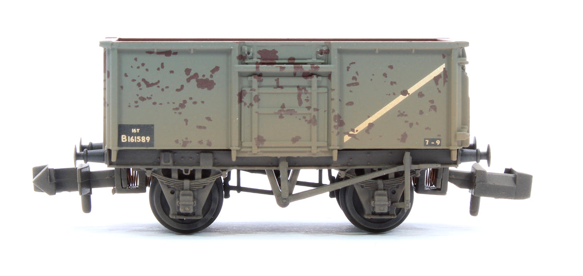 BR 16T Steel Mineral Wagon with Top Flap Doors BR Grey No. B161589 - Weathered