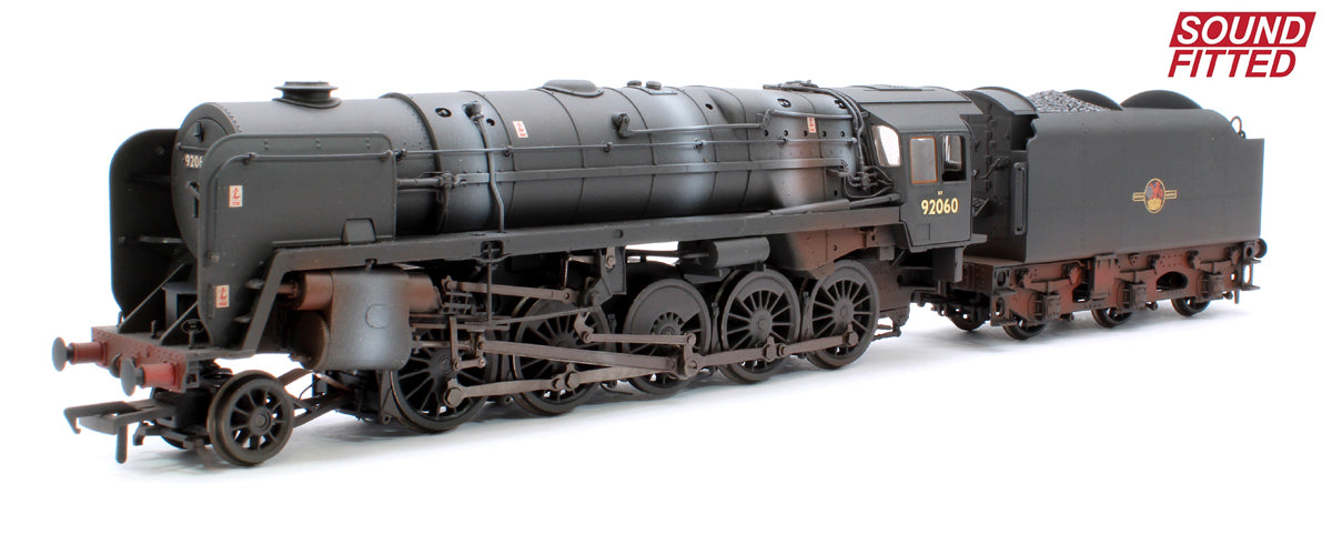 BR Standard 9F (Tyne Dock) with BR1B Tender 92060 BR Black (Late Crest) Steam Locomotive - Weathered & DCC Sound