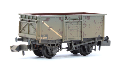 BR 16T Steel Mineral Wagon with Top Flap Doors BR Grey No. B161589 - Weathered