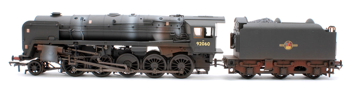 BR Standard 9F (Tyne Dock) with BR1B Tender 92060 BR Black (Late Crest) Steam Locomotive - Weathered