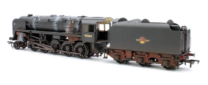 BR Standard 9F (Tyne Dock) with BR1B Tender 92060 BR Black (Late Crest) Steam Locomotive - Weathered & DCC Sound