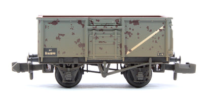 BR 16T Steel Mineral Wagon with Top Flap Doors BR Grey No. B161899 - Weathered