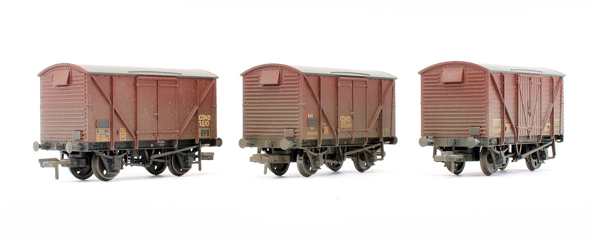 Pre-Owned 38-160V Set Of 3 Ventilated Vans BR Bauxite Condemned (Weathered) (Exclusive Edition)