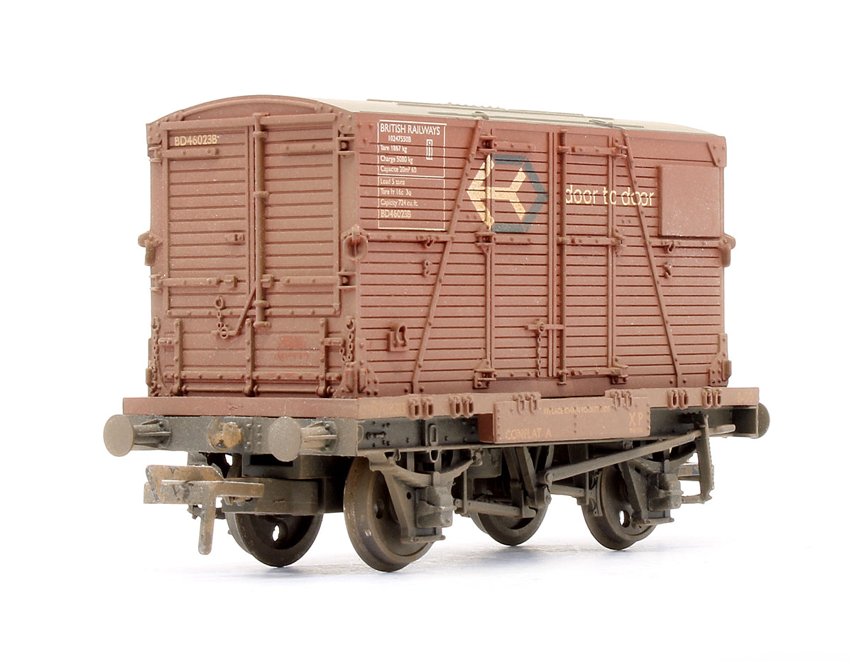Pre-Owned Set Of 3 Conflats BR Bauxite With BD Containers BR Crimson (Weathered) (Exclusive Edition)