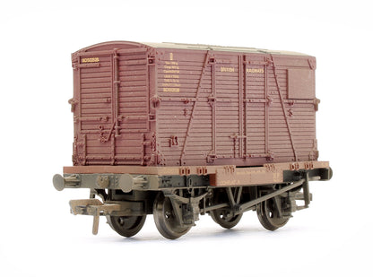 Pre-Owned Set Of 3 Conflats BR Bauxite With BD Containers BR Crimson (Weathered) (Exclusive Edition)