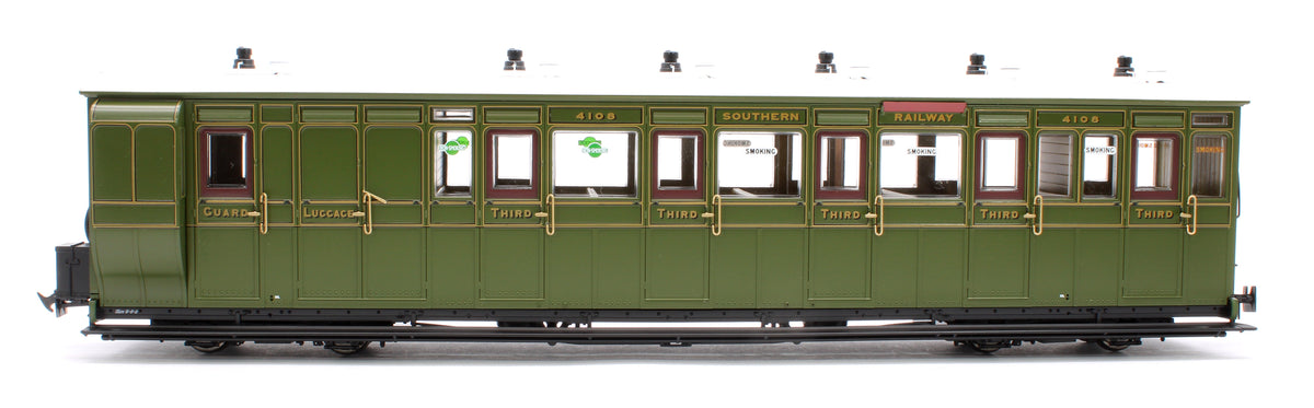 Pre-Owned LHT-7NP-006D Lynton & Barnstaple Brake 3rd Southern SR Olive Green 4108 1924-1935 - DCC Fitted
