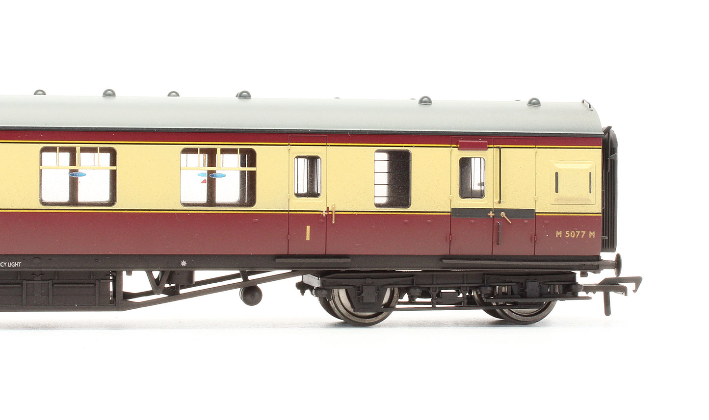 Pre-Owned LMS 60ft Porthole Coach Corridor Brake 1st BR Crimson & Cream 'M 5077 M' - Weathered