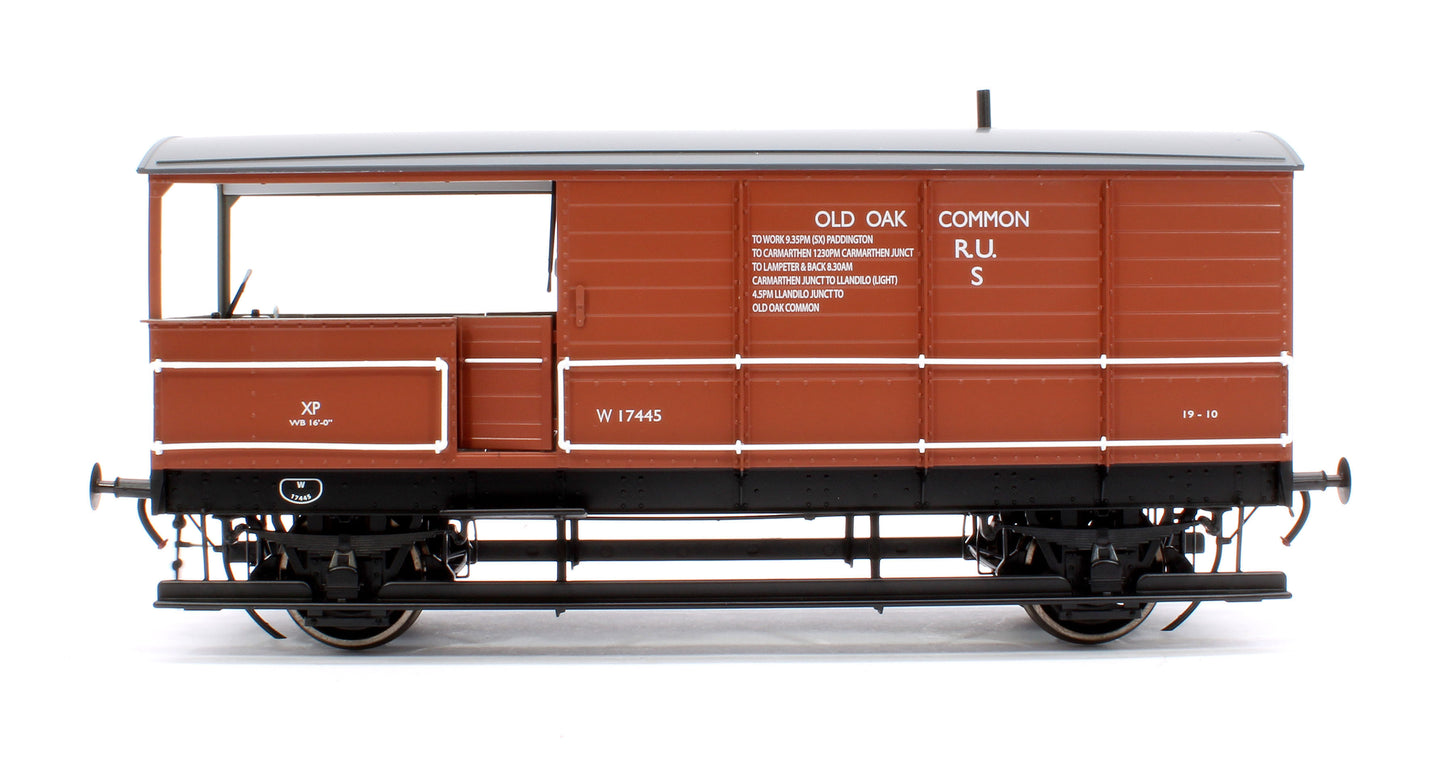 Great Western Toad Brake Van Diagram AA21 Bauxite W17445