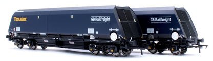 Pre-Owned ACC3144 Cutdown HYA Twin Pack -  Blue/Black with Touax/GB Railfreight branding with Tail Lights  (Pack 1)