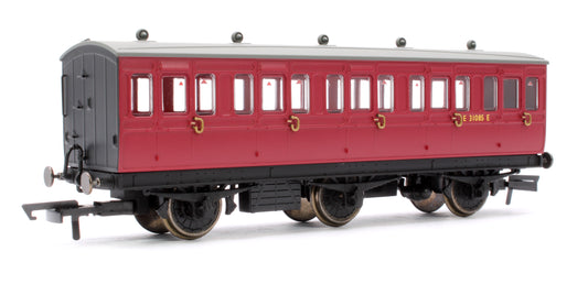 Pre-Owned 6 Wheel Coach 3rd Class BR Crimson E31085E