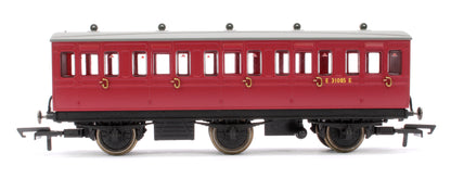 Pre-Owned 6 Wheel Coach 3rd Class BR Crimson E31085E