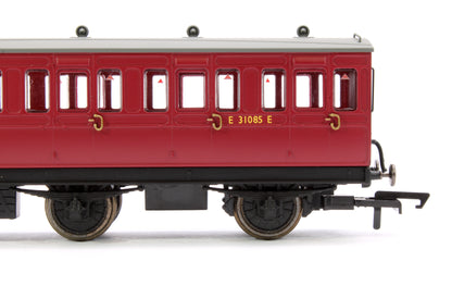 Pre-Owned 6 Wheel Coach 3rd Class BR Crimson E31085E