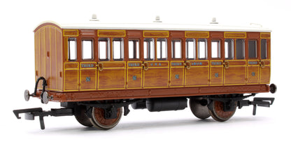 Pre-Owned R40104A 4 Wheel Coach 3rd Class GNR Lined Teak No.1505 with Fitted Lights