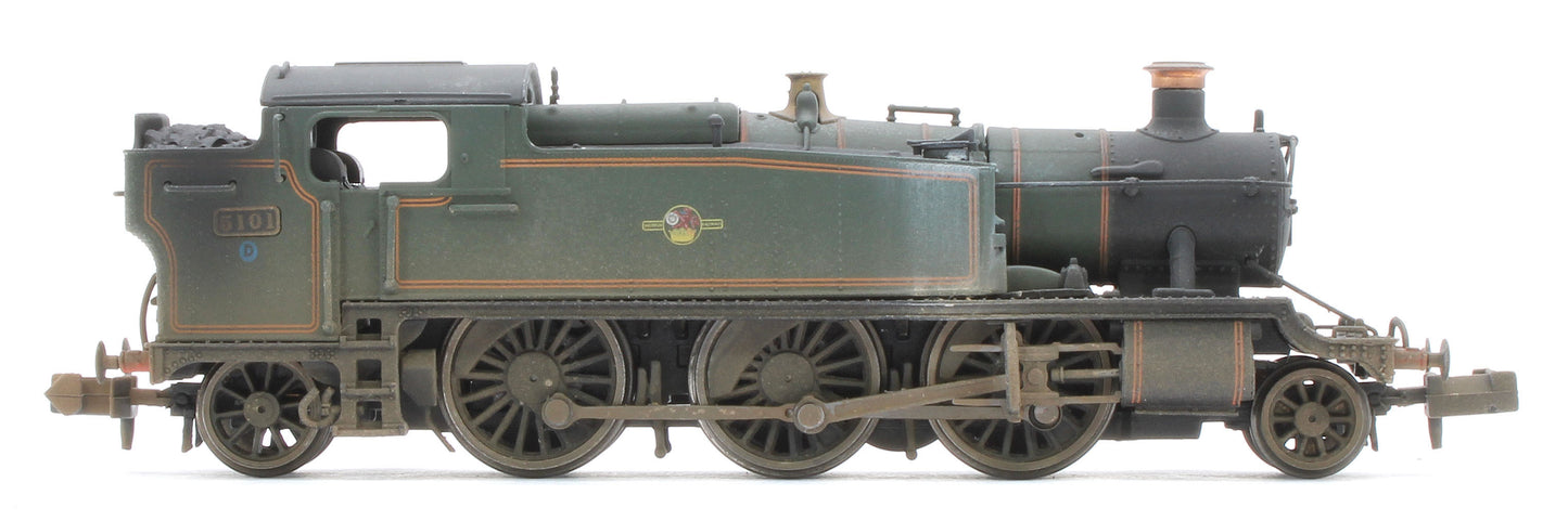 S2103-07W Bespoke Weathered Class 5101 Large Prairie British Railways BR Lined Green (Late Crest) 2-6-2 Tank Locomotive No.5101