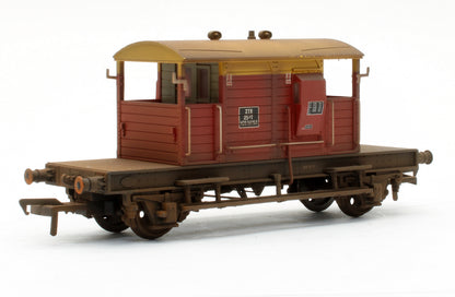 Pre-Owned 38-404Z SR Pill Box Brake Van Satlink Red & Yellow - Custom Weathered Exclusive Edition