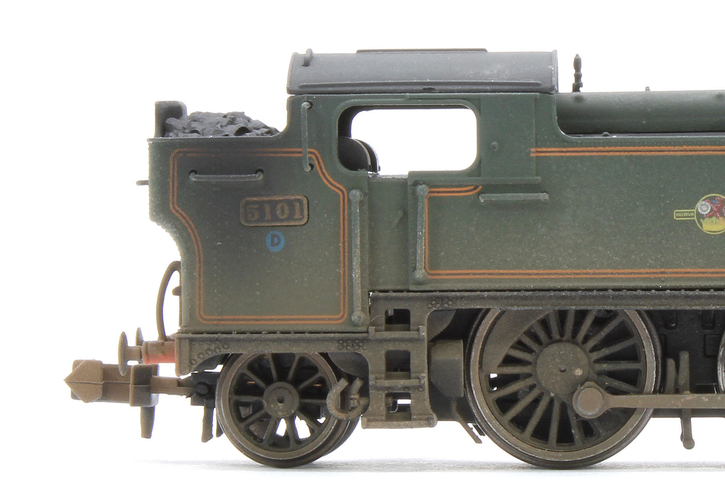 S2103-07W Bespoke Weathered Class 5101 Large Prairie British Railways BR Lined Green (Late Crest) 2-6-2 Tank Locomotive No.5101