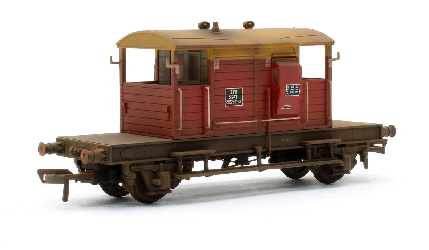 Pre-Owned 38-404Z SR Pill Box Brake Van Satlink Red & Yellow - Custom Weathered Exclusive Edition
