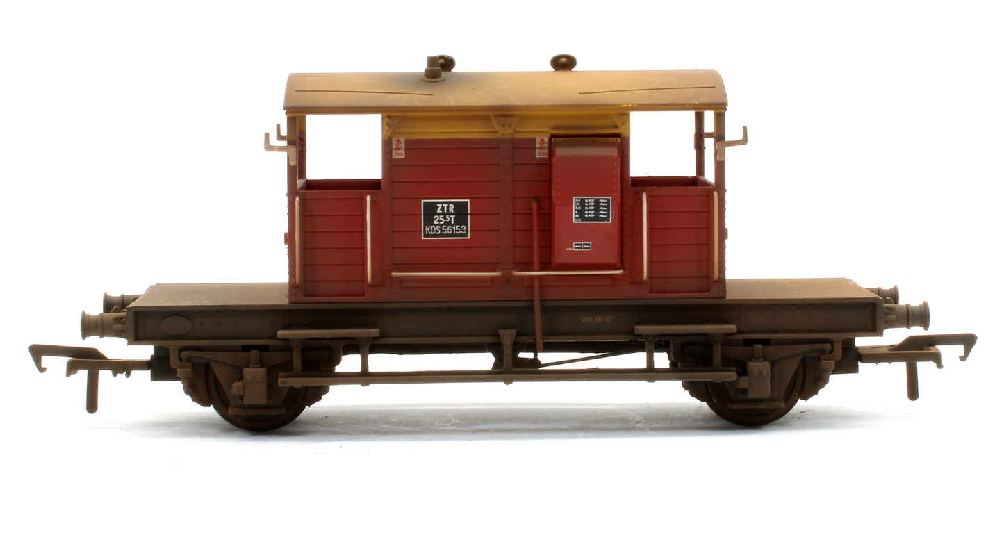 Pre-Owned 38-404Z SR Pill Box Brake Van Satlink Red & Yellow - Custom Weathered Exclusive Edition