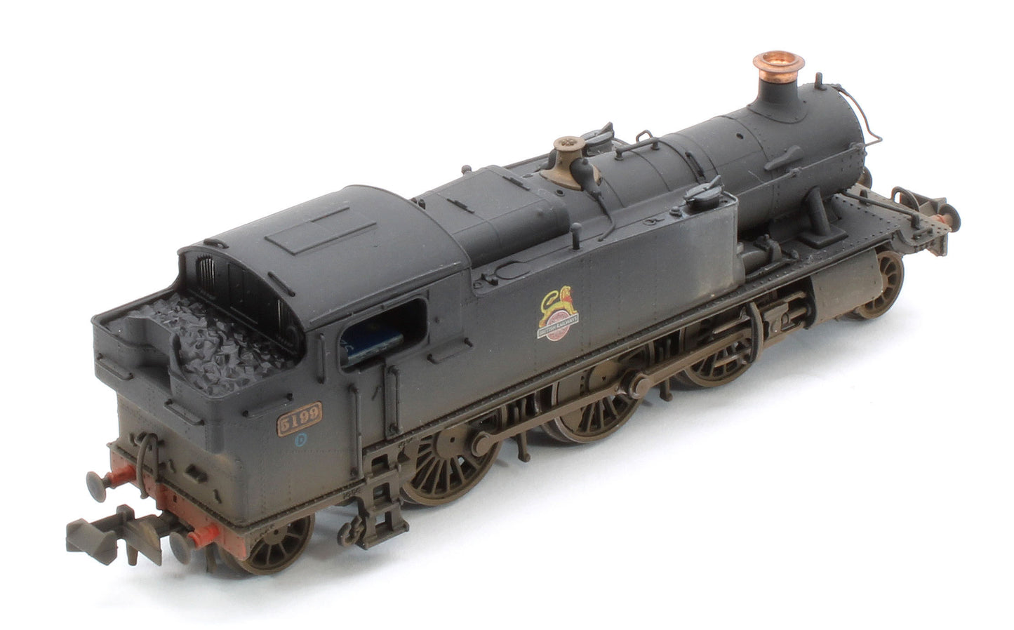 S2103-04W Bespoke Weathered Class 5101 Large Prairie British Railways BR Black (Early Crest) 2-6-2 Tank Locomotive No.5199