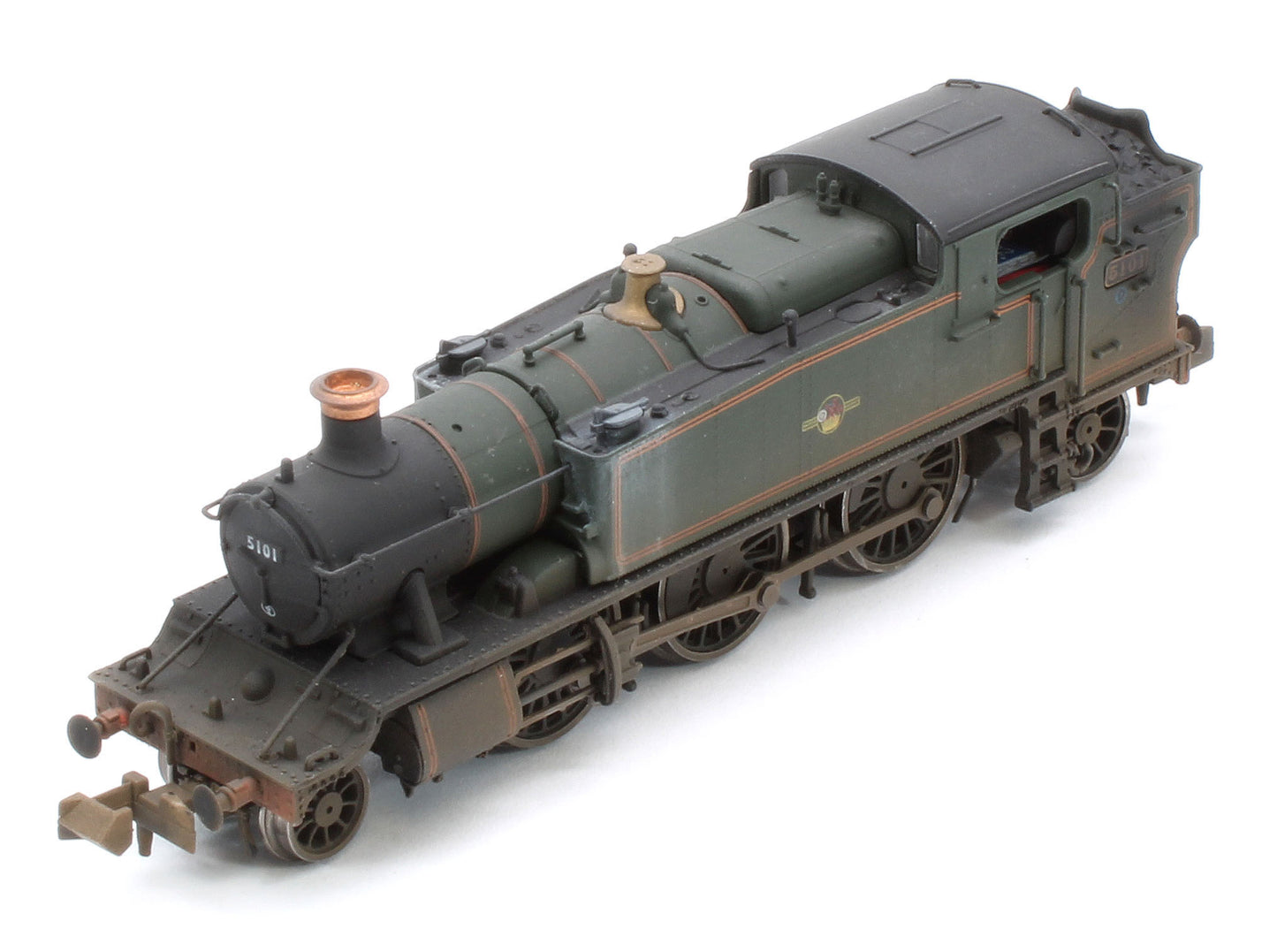 S2103-07W Bespoke Weathered Class 5101 Large Prairie British Railways BR Lined Green (Late Crest) 2-6-2 Tank Locomotive No.5101