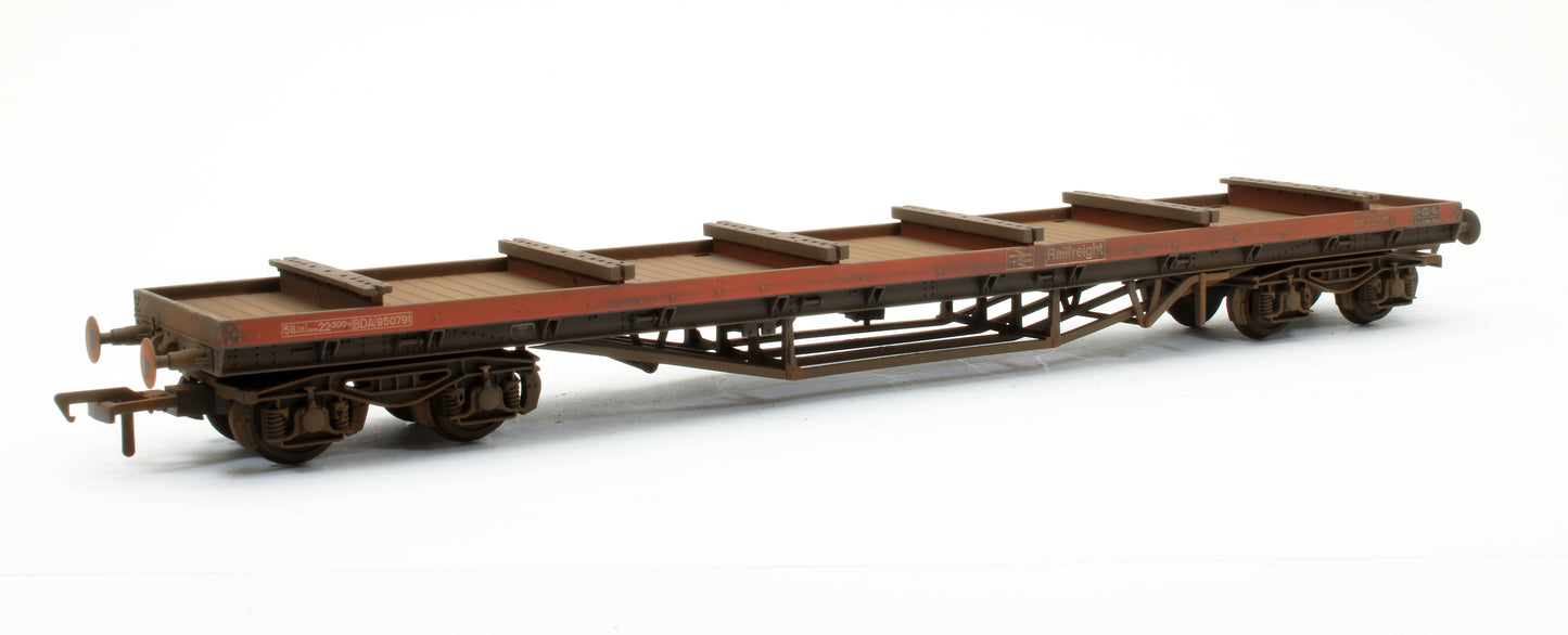 Pre-Owned 38-151B BDA Bogie Bolster Wagon Railfreight '950791' - Custom Weathered